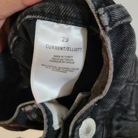 Current Elliot Women’s Washed Black Pleated High-Rise Tapered Denim Jeans |Sz 29 - Picture 6 of 10